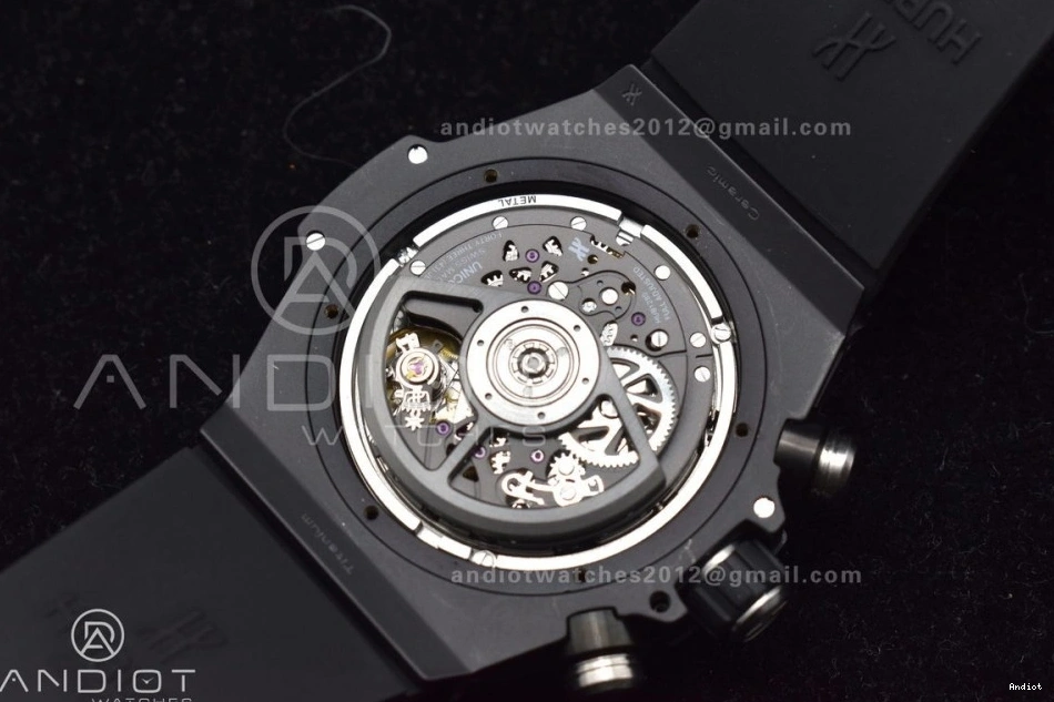 Skeleton 1:1 Best Unico Dial Black Titanium Big Rubber Black ZF Strap Edition Bang Hublot On A1280 0214